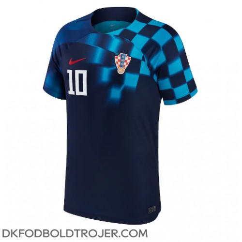 Billige Kroatien Luka Modric #10 Udebane Fodboldtrøjer VM 2022 Kortærmet